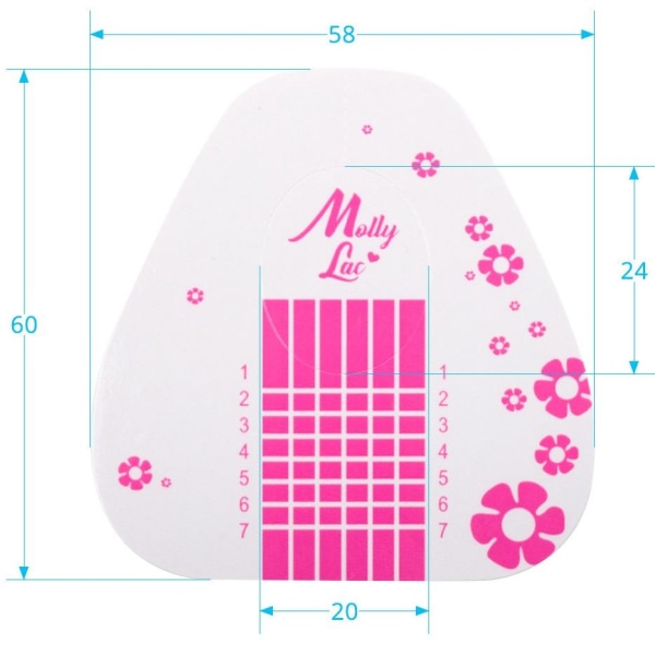 Negleskabeloner - Molly Lac - Basic Flower - 500 stk Pink