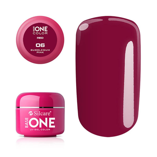 Base one - Color - RED - UV Gel - Bubblegum Pink - 06 - 5 gram Plommon