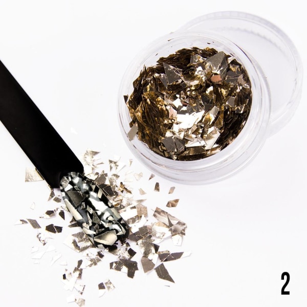 Nageldekorationer - Broken Mirror - 02 Guld