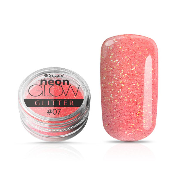 Silcare - Neon Glow Glitter - 07 - 3 gram Salmon