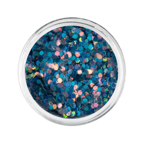 Nail Glitter - Wink Effect - Hexagon - 02 Blue