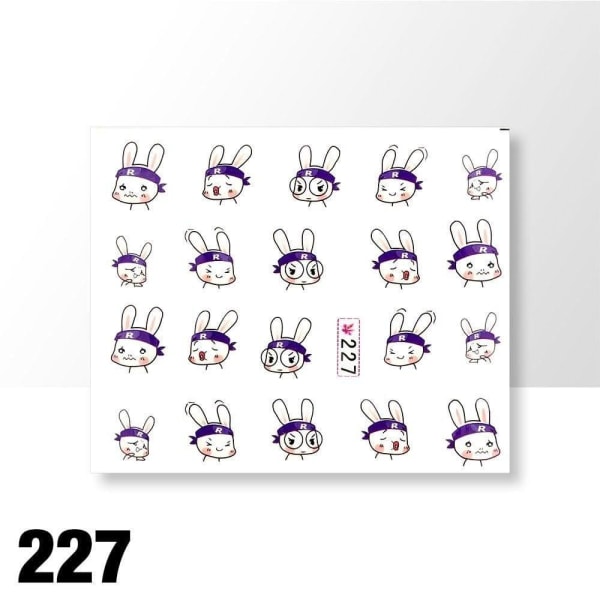 Vanddekaler - Kaniner - 227 - Til negle Multicolor
