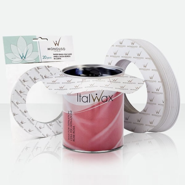 Drypbeskyttelsesringe til voksglas - 20 stk - Italwax - Monouso White