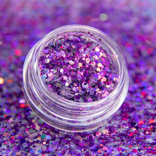 Nail Glitter - Silmäkiilto - Kuusikulmio - 17 Purple
