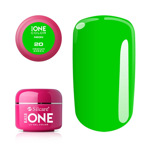 Base one - UV Gel - Neon - Medium Green - 20 - 5 gram Green