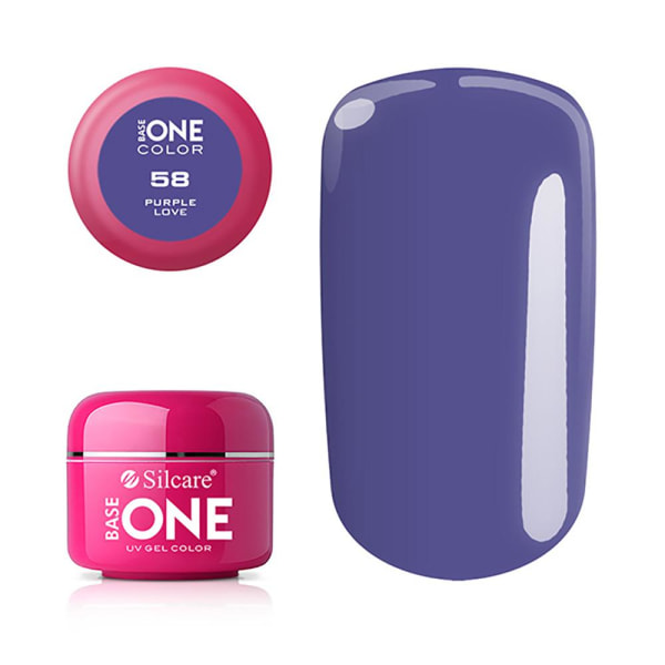 Base one - Väri - UV-geeli - Purple Love - 58 - 5 grammaa Purple