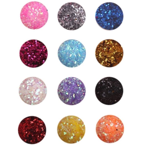 Dekorations set - Hexagon glitter - 12 Kulörer - 3 ml / burk multifärg