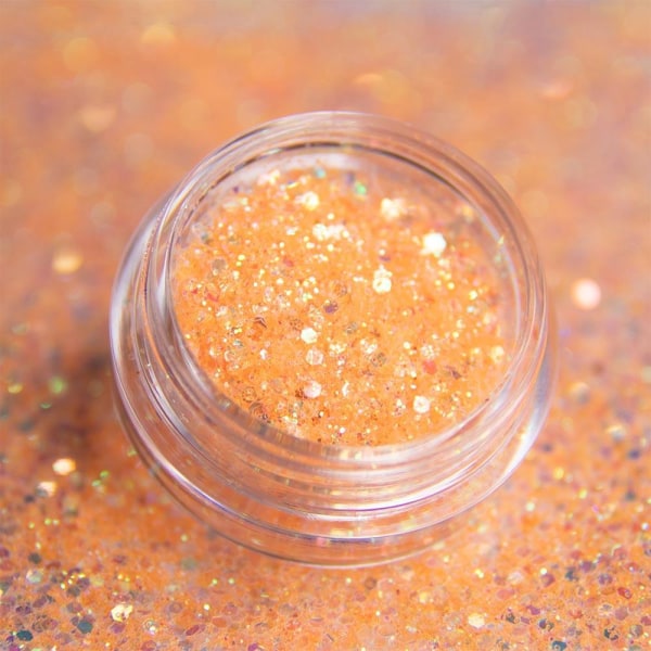 Nail Glitter - Wink Effect - Hexagon - 29 Orange