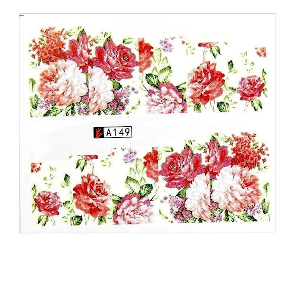 Vanddekaler - Blomster - A149 - Til negle Multicolor