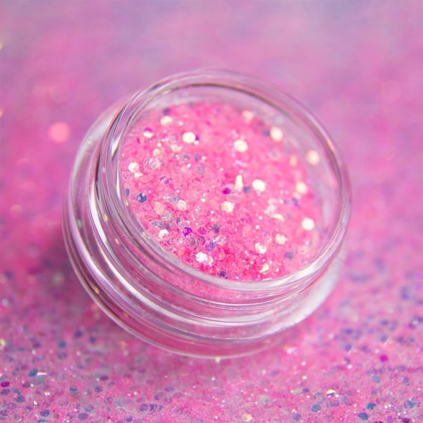 Negleglitter - Blinkeffekt - Hexagon - 13 Pink