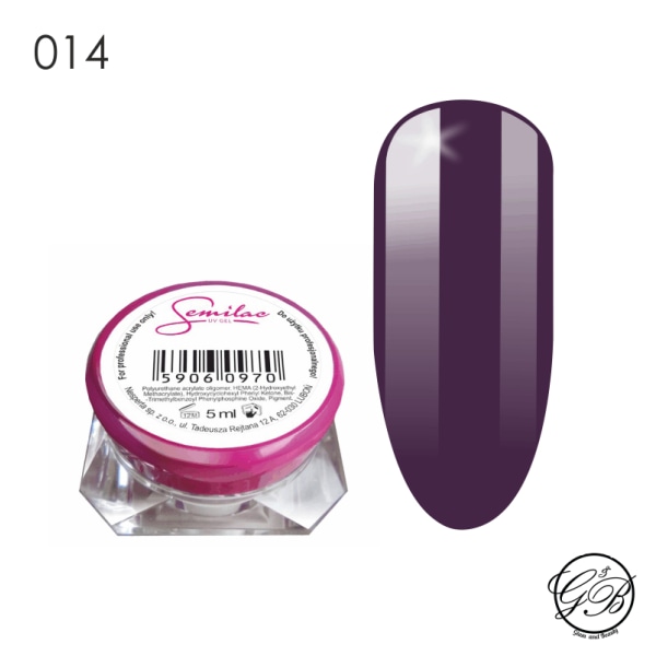 Semilac - UV Gel - Color - Dark Violet Dreams - 014 - 5 ml