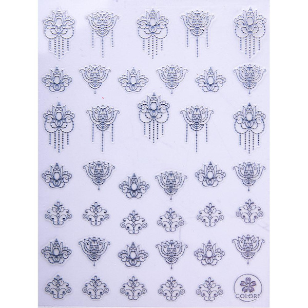 Vattendekaler - CB-174 Silver - För naglar Silver