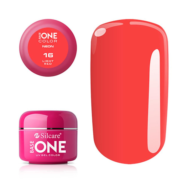 Base one - UV Gel - Neon - Light Red - 16 - 5 gram Röd