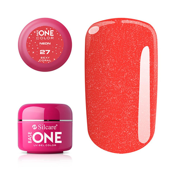 Base one - UV-geeli - Neon - Sexy Coral - 27 - 5 grammaa Orange