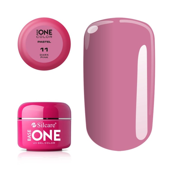 Base One - UV-geeli - Pastellisävyt - Tummanpunainen - 11-5 grammaa Pink