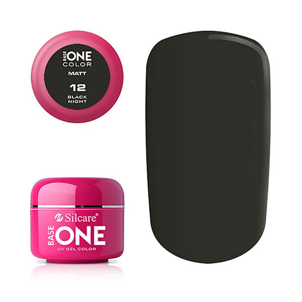 Base One - UV Gel - Matt - Black Night - 12 - 5g Svart