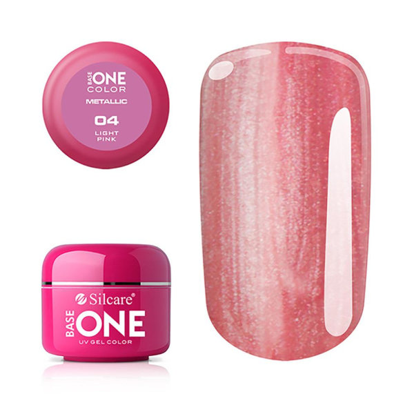 Base One - UV Gel - Metallic - Light pink - 04 - 5 gram Rosa