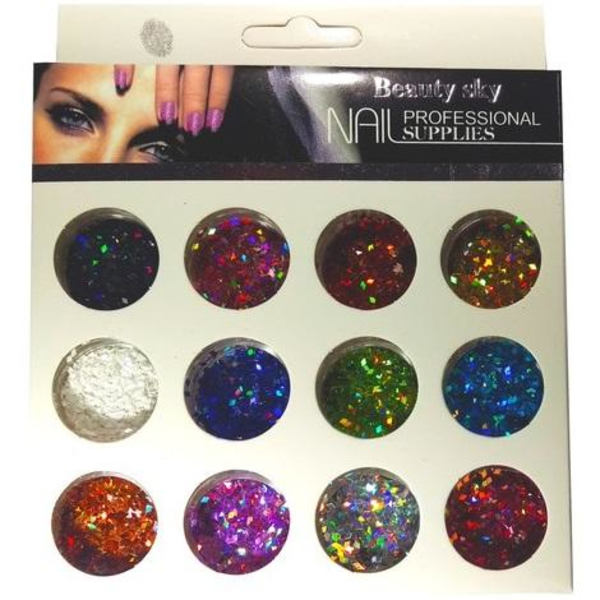 Dekorations set - Glitter - Romber - 12 Kulörer Multicolor