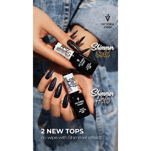Top coat - Shimmer - Gold -  No Wipe - 8 ml - Victoria Vynn multifärg