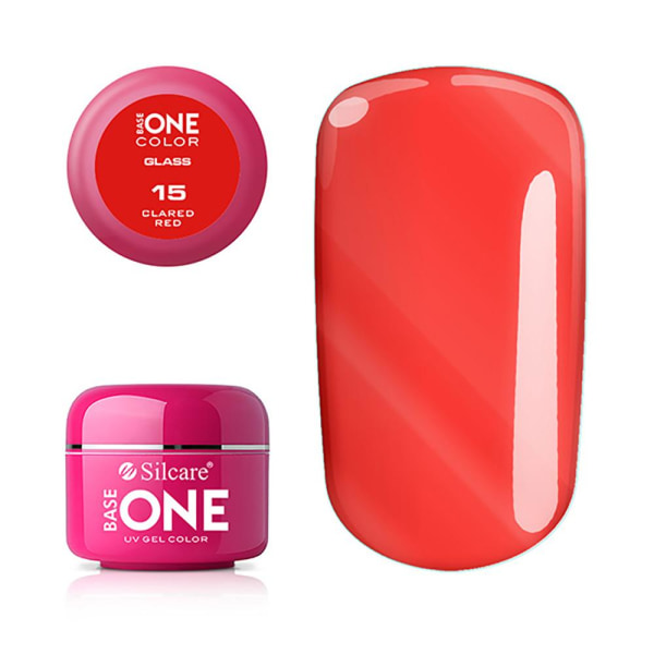Base one - Color - Glass - UV Gel - Clared Red - 15 - 5 gram Mörkröd
