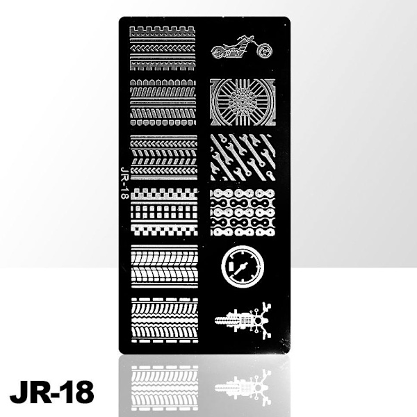 Leimalevy - Kynsikoristeet - JR-18 - Suorakulmio Metal look