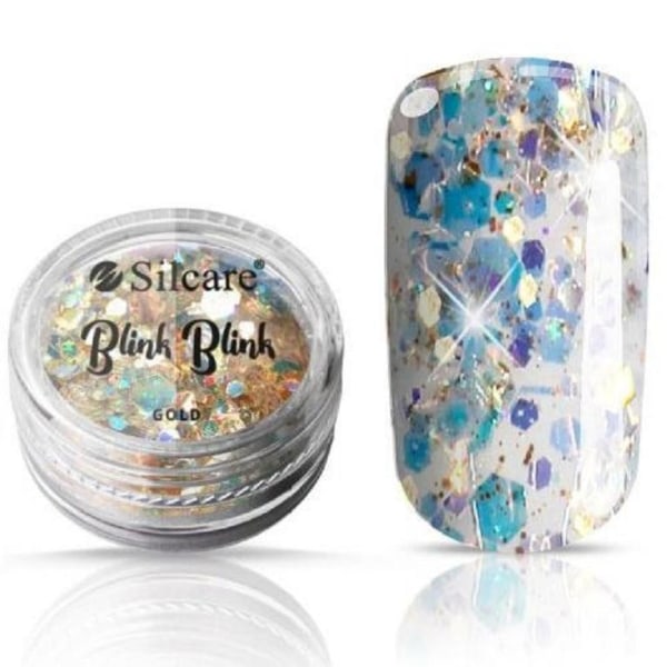 Silcare - Glitter flakes - Blink blink - Gold Multicolor