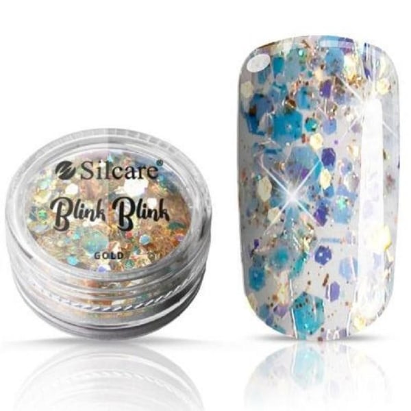 Silcare - Glitter flakes - Blink blink - Gold multifärg