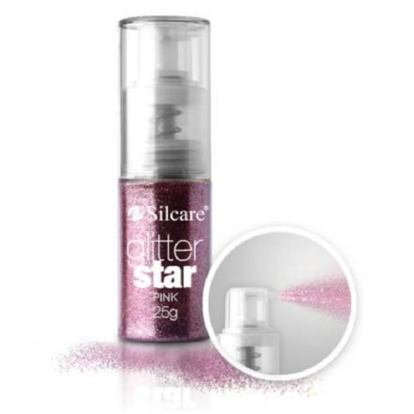 Silcare - Nail glitter pumppupullossa - Pinkki - 25 grammaa Pink