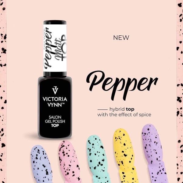 Top coat - Pepper - No Wipe Matt - 8 ml - Victoria Vynn Transparent
