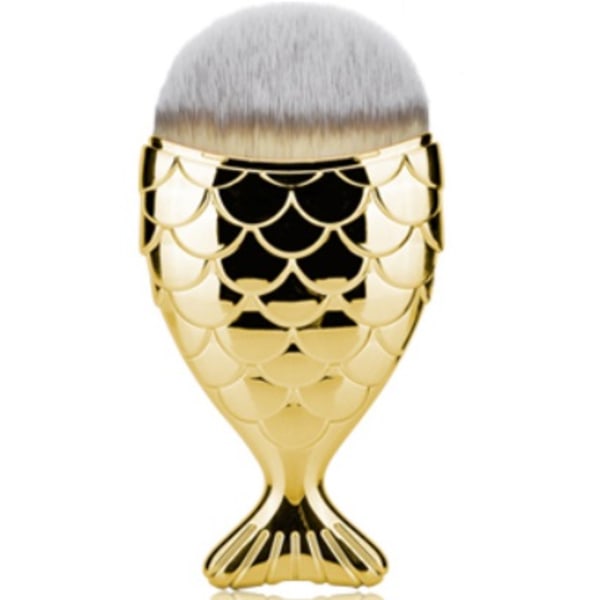 Dammborste / Sminkborste - Fiskformad - Guld
