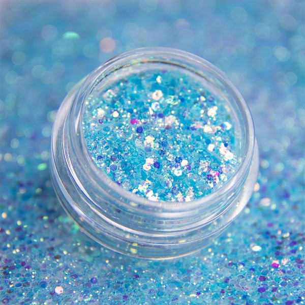 Nagelglitter - Wink Effect - Hexagon - 32 Ljusblå