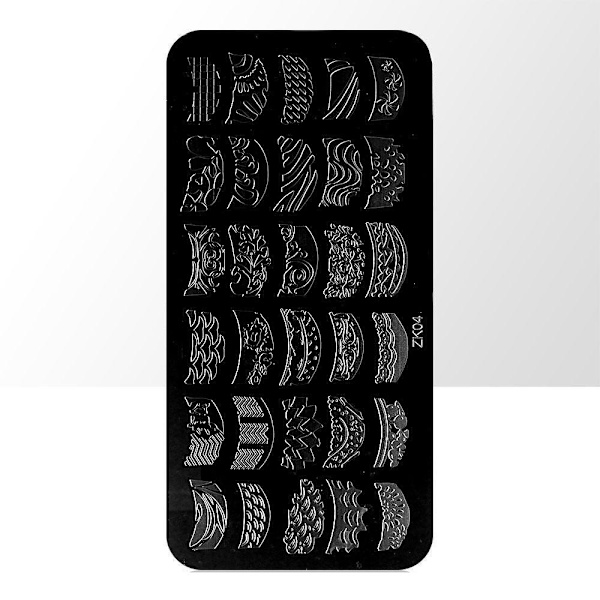 Stempelplade - Negledekorationer - ZK04 - Rektangel Metal look