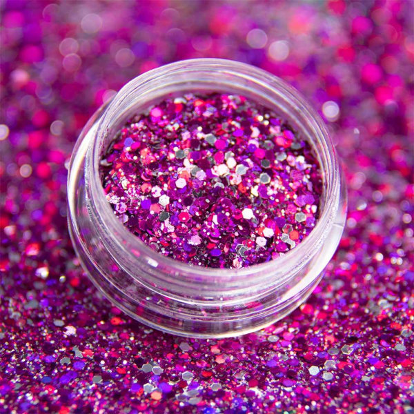 Nail Glitter - Silmäisku - Hexagon - 19 Purple
