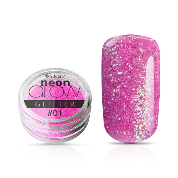 Silcare - Neon Glow Glitter - 01 - 3 gram Rosa