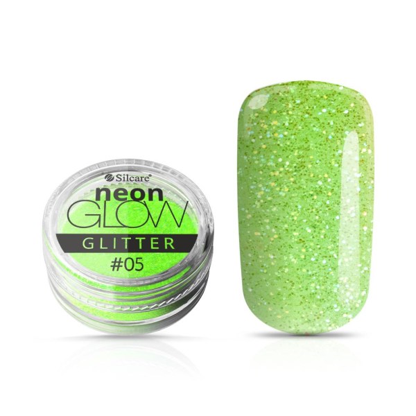 Silcare - Neon Glow Glitter - 05 - 3 gram Grön