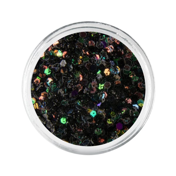 Nail Glitter - Wink Effect - Hexagon - 40 Black
