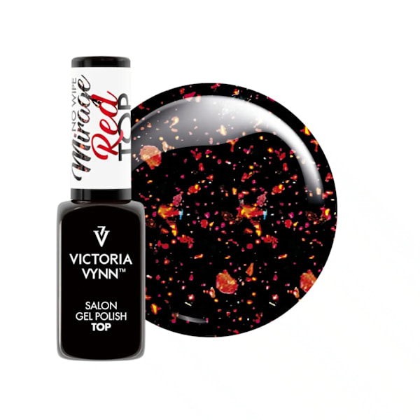 Top coat - Mirage - Red - No Wipe - 8 ml - Victoria Vynn Röd