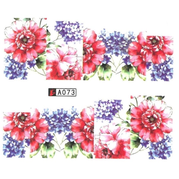 Vanddekaler - Blomster - A073 - Til negle Multicolor