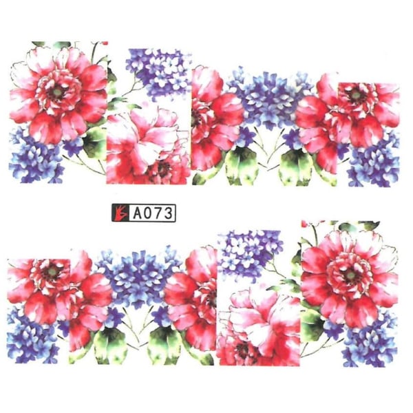 Vattendekaler - Blommor - A073 - För naglar multifärg