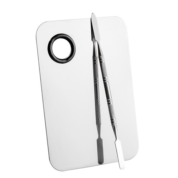 Akrylgel - Spatula fär applicering samt platta Metal look