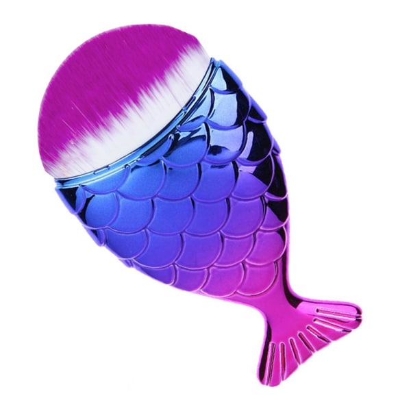 Dammborste / Sminkborste - Fiskformad - Blå / Lila multifärg