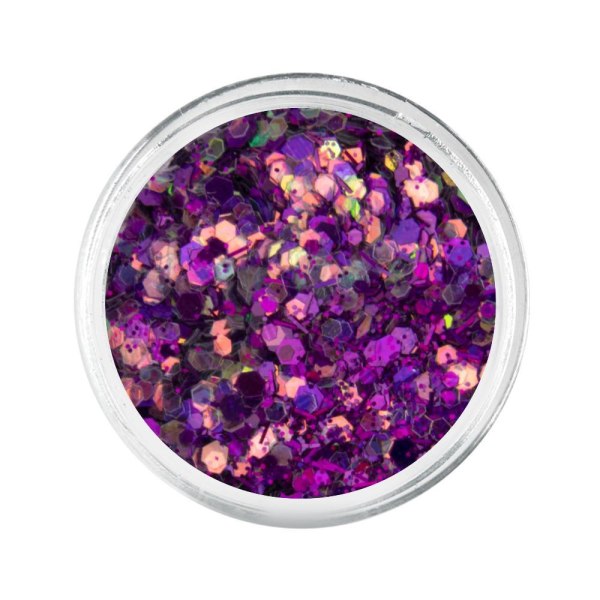 Nail Glitter - Wink Effect - Hexagon - 17 Purple