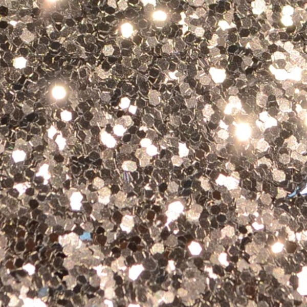 Sølv Glitter Hex - 1mm