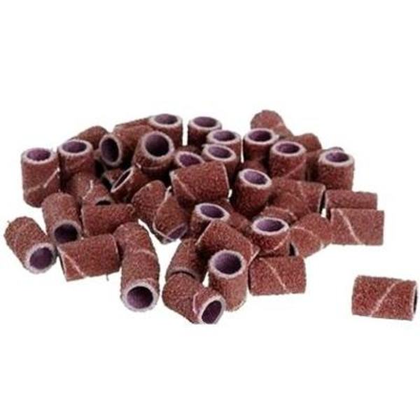 Slipringar med sandpapper för nagelslip - 120 Grit  -  20st Dark red