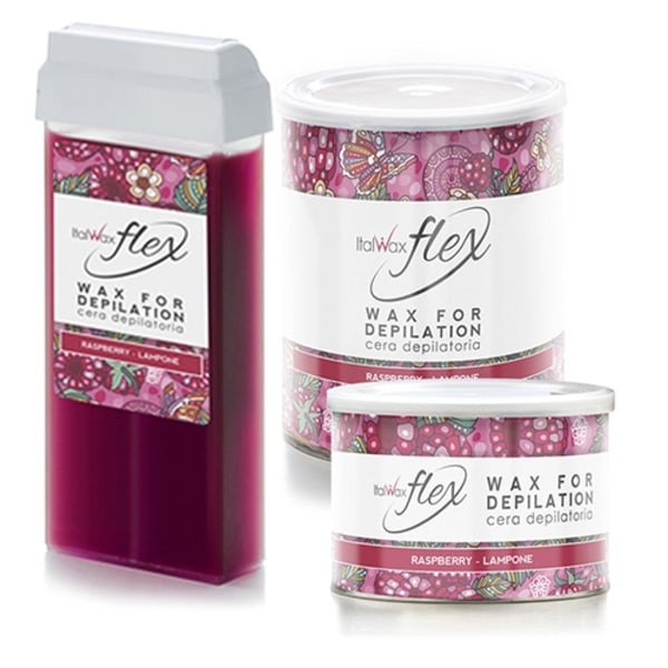 400g Flex - Raspberry - Varmt Vax Burk - Italwax Rosa