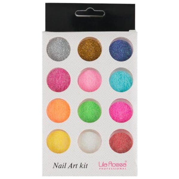 Dekorations set - Glitter - 12 Kulörer - 3 ml / burk Multicolor