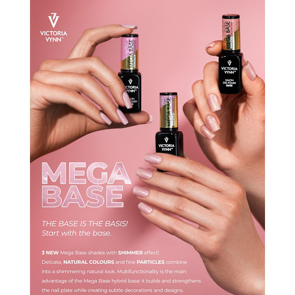 Gel Polish -  Mega Base - Shimmer Peach - 8ml - Victoria Vynn Rosa
