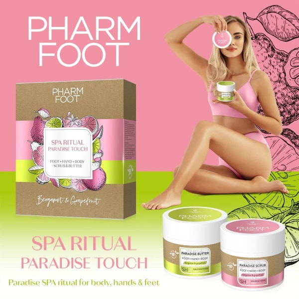 Spa Ritual - Paradise Touch setti - Scrub + Butter - Pharm Foot White