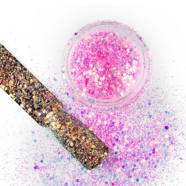 Nail Glitter - Wink Effect - Hexagon - 23 Pink
