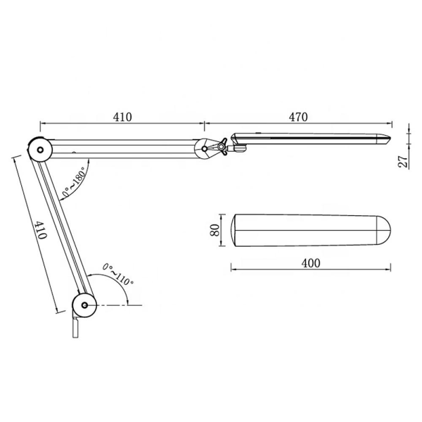 LED - Arbejdslampe - Hvid - 9502 - 14W - 60 dioder White